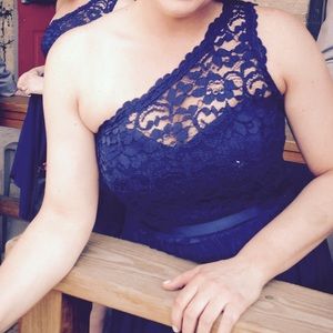 David’s Bridal Chiffon and Lace Bridesmaid Dress